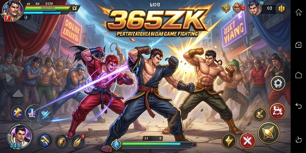 Gameplay pertarungan mendebarkan di 365ZK, penuh aksi dan strategi.