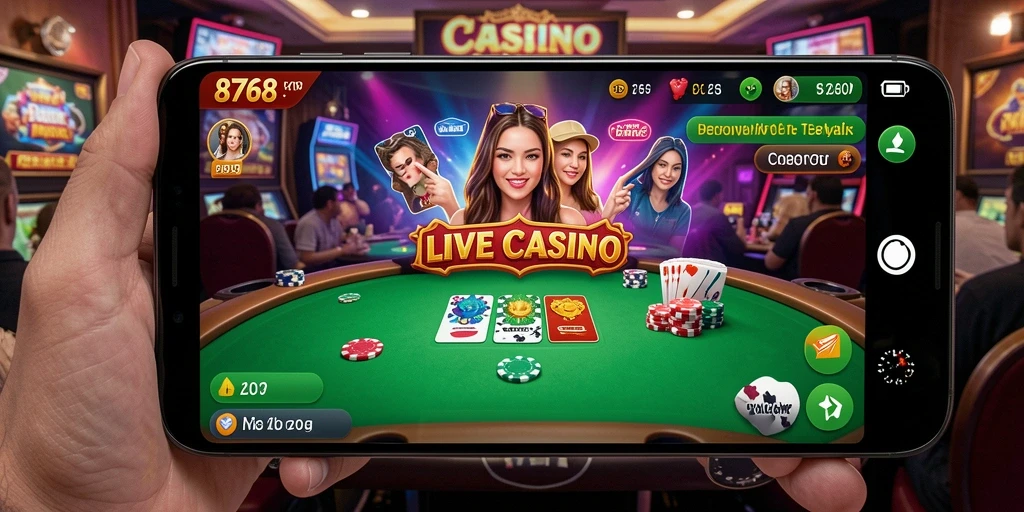Tampilan interface permainan Live Casino yang menarik dan interaktif.