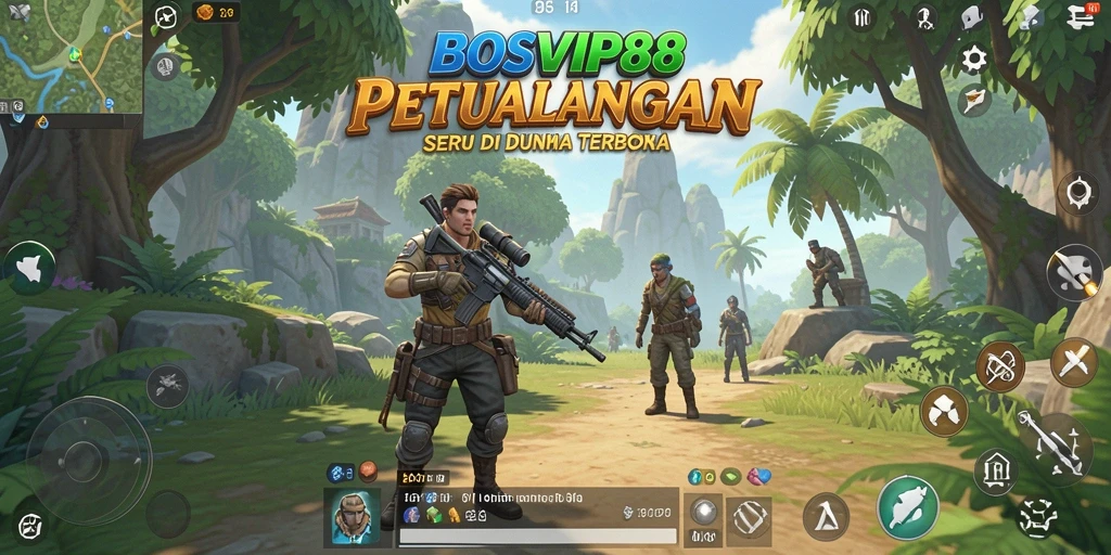 Screenshot dari gameplay <strong>BOSVIP88</strong> menampilkan petualangan seru di dunia terbuka.
