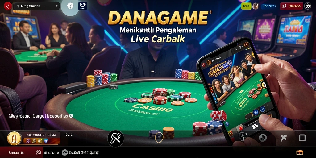 Screenshot DANAGAME menampilkan gameplay Live Casino yang mendebarkan.