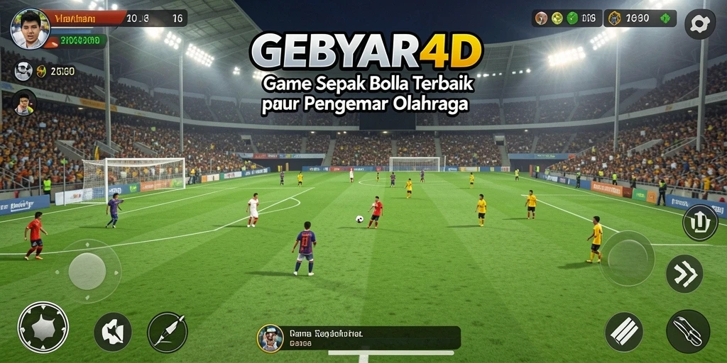 Tampilan seru gameplay sepak bola dalam GEBYAR4D.