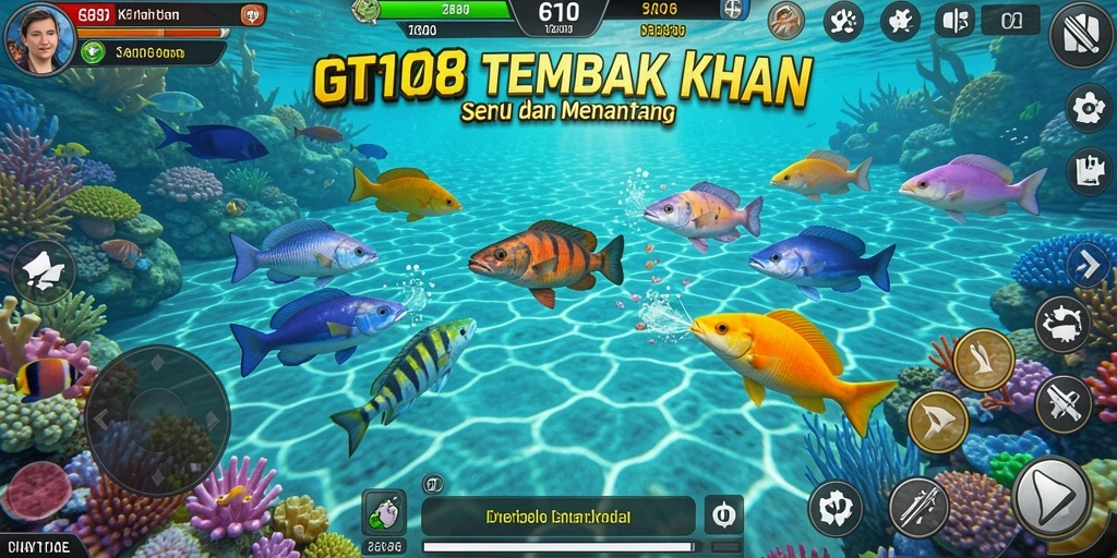 Tampilan gameplay Tembak Ikan di GT108 yang menarik dan seru.