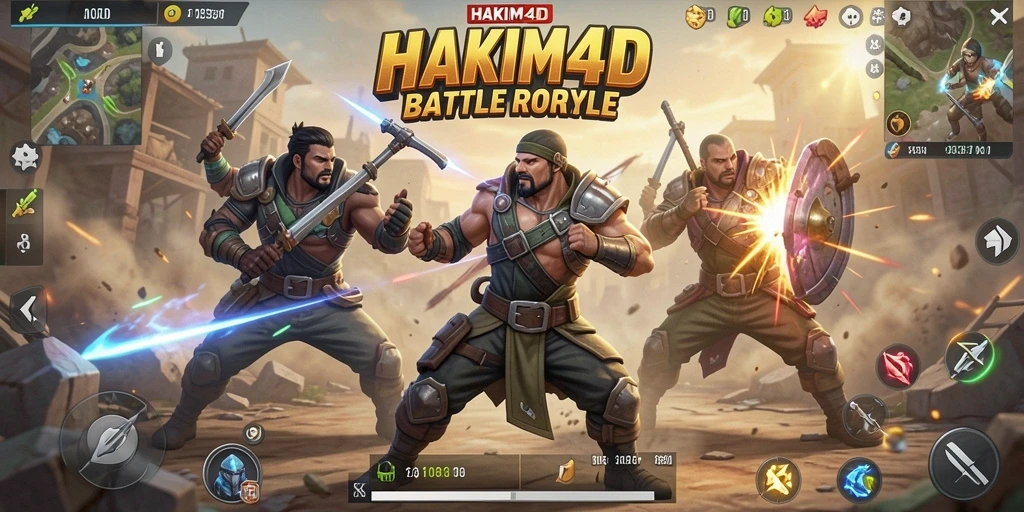 Tampilan gameplay seru HAKIM4D dalam pertarungan Battle Royale.