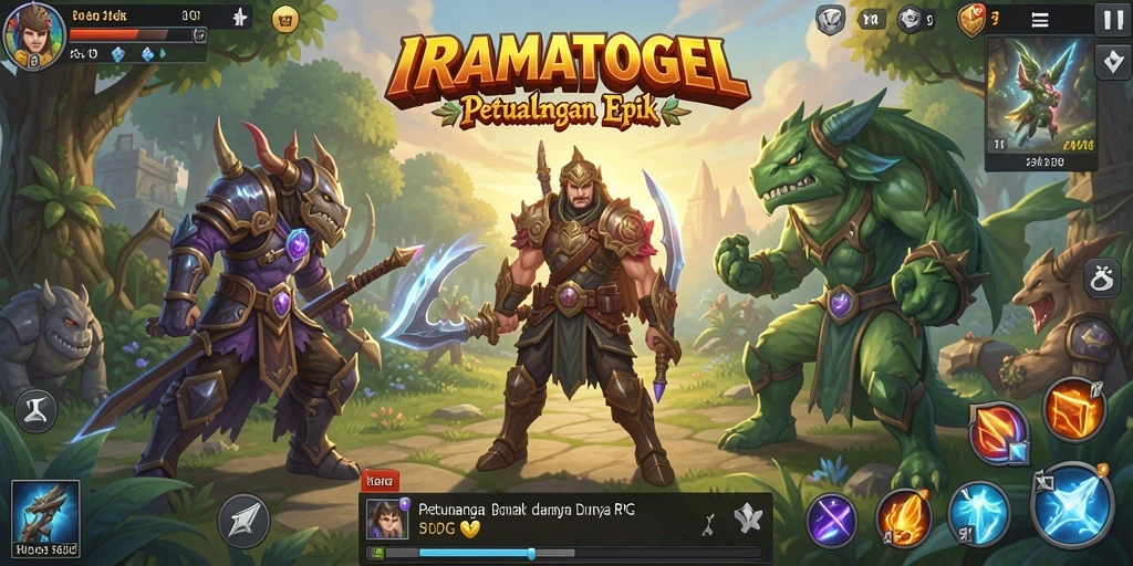 Screenshot menunjukkan aksi pertarungan epik di IRAMATOGEL.