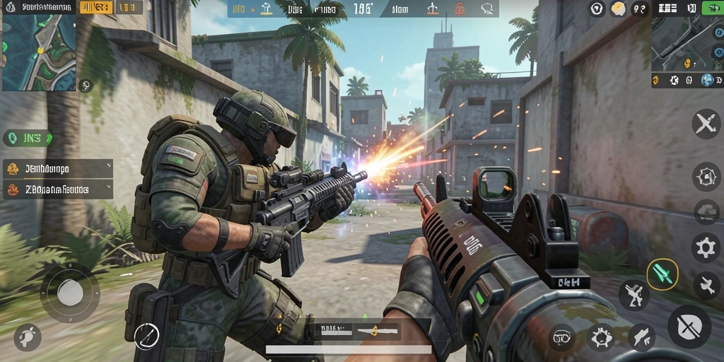 Gameplay JIN33 dengan pertarungan senjata yang seru dan grafis menakjubkan.
