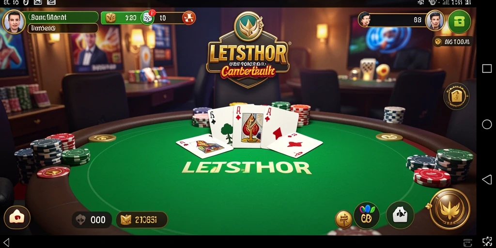 Tangkapan layar gameplay LETSTHOR menampilkan aksi seru permainan Poker.
