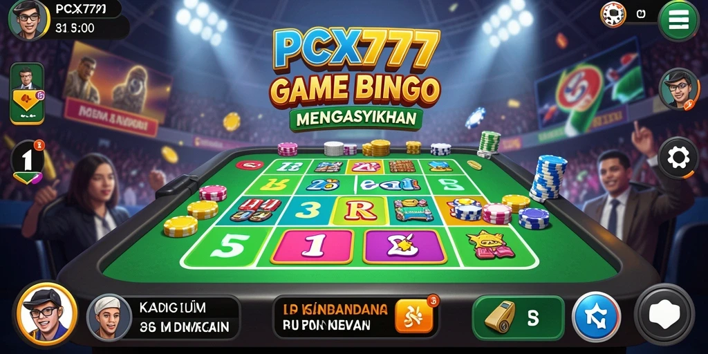 Tampilan gameplay seru Bingo di PCX777 yang menggembirakan.